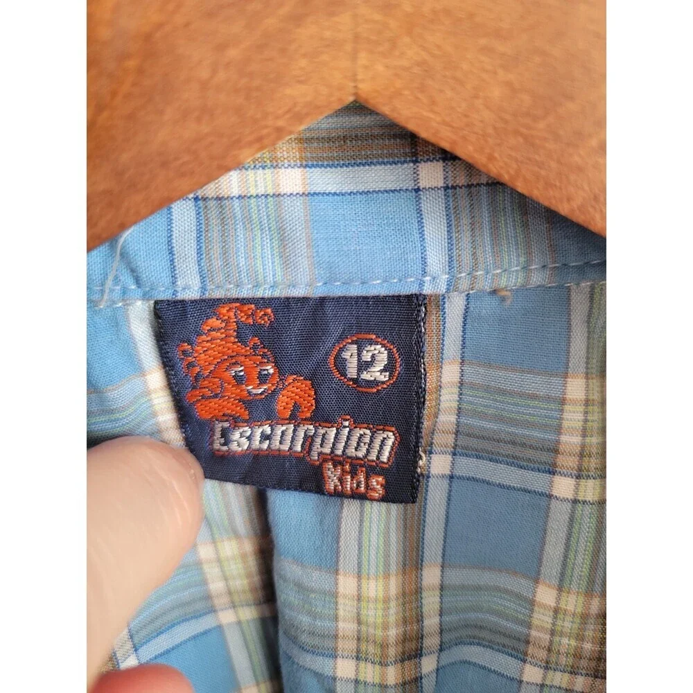 Escorpion Kids Pearl Snap Western Shirt quarter Sleeve  Size 12 Unisex